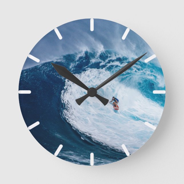 Horloge Ronde Surfer sur les Tubes (Recto)