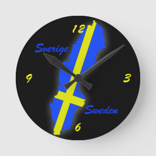 Horloge Ronde Sverige = carte de la Suède