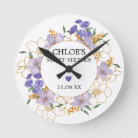 Sweet 16 Venin Purple Gold Floral