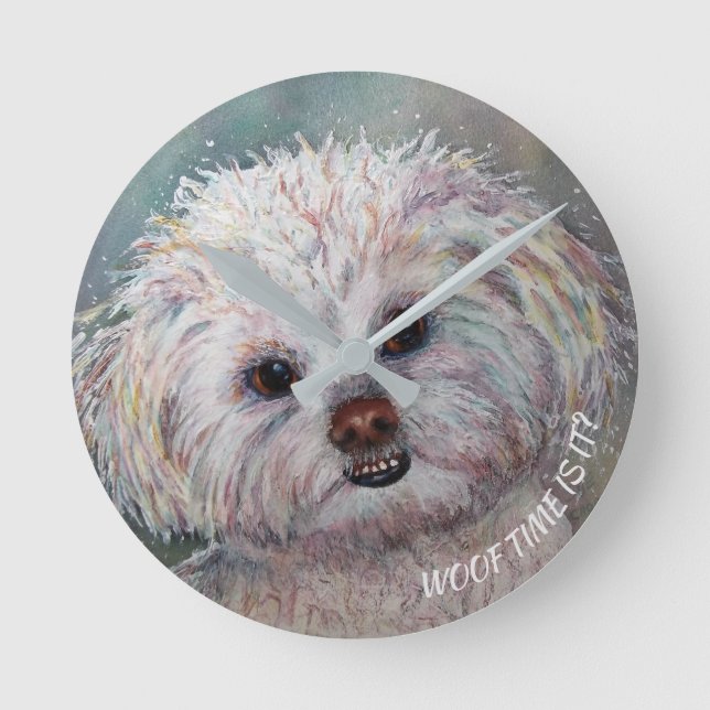 HORLOGE RONDE SWEET WHITE YORKIE (Recto)
