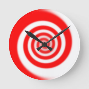 Horloge Ronde Swirl à menthe rouge et blanche