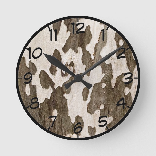Horloge Ronde Sycamore Bark (Recto)