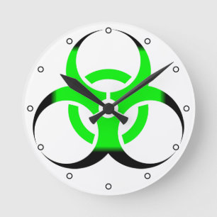 Horloge Ronde Symbole biologique de danger biologique - points v