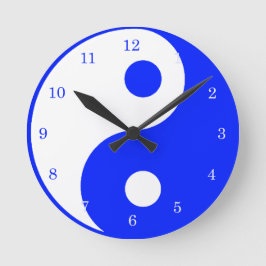 Horloge Ronde SYMBOLE BLANC ET BLANC YIN Yang