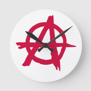 Horloge Ronde Symbole d'anarchie