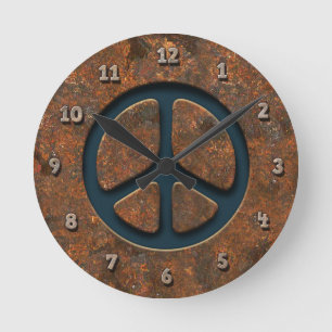 HORLOGE RONDE SYMBOLE DE LA PAIX BRUT