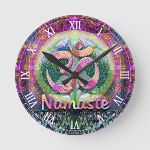 Horloge Ronde Symbole de paix de Namaste