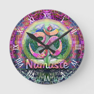 Horloge Ronde Symbole de paix de Namaste