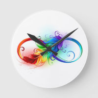 Symbole d'infini avec plume arc-en-ciel