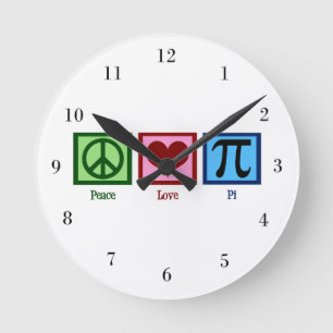 Horloge Ronde Symbole du coeur pi de signe de paix