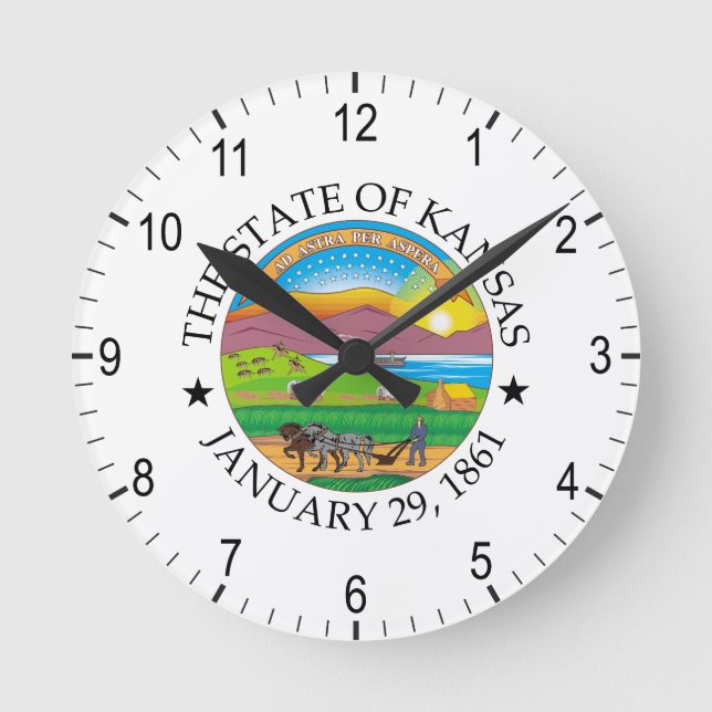 Horloge Ronde Symbole du Kansas (Recto)