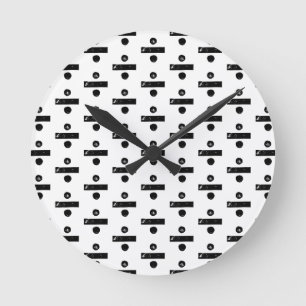 Horloge Ronde Symbole mathématique "Divide" noir et blanc Lino C