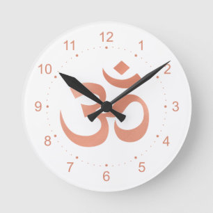Horloge Ronde Symbole Om or rose