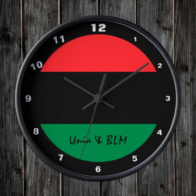 Horloge Ronde Symbole panafricain du drapeau et de l'union / fan (Créateur téléchargé)