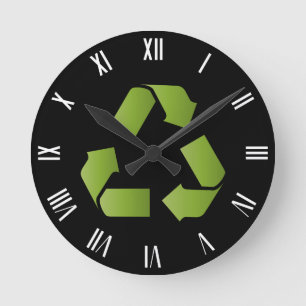 HORLOGE RONDE SYMBOLE RECYCLE