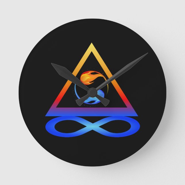 Horloge Ronde Symbole Twin Flame - (Recto)