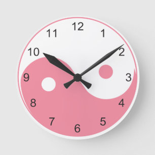 HORLOGE RONDE SYMBOLE YIN ET YANG PLEIN