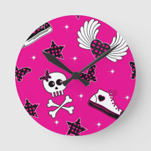 Horloge Ronde Symboles d'Emo