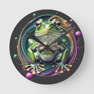 Horloge Ronde Symphonie Abstraite de grenouille