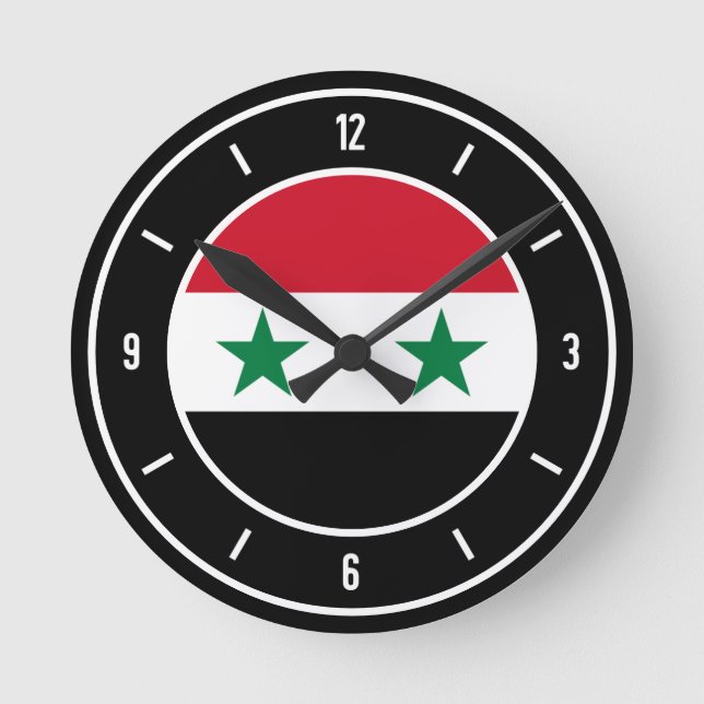 Horloge Ronde Syria Flag (Recto)