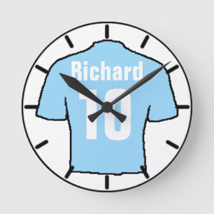 Horloge Ronde T-shirt fan de football.