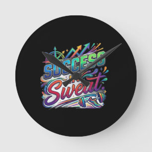 Horloge Ronde T-shirt Réussite dans la Transpiration