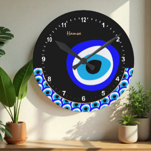 Horloge Ronde Talisman & Evil Eye Amulet, Turkish / Arabic