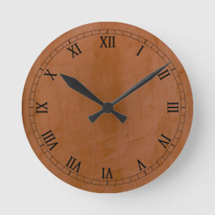 Horloge Ronde Tangerine Plaster Vénitien Wallclock Numéros romai