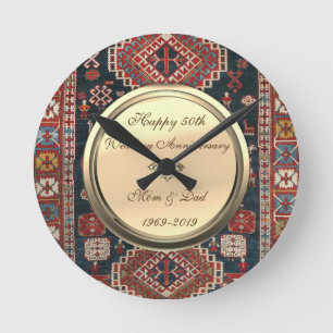 Horloge Ronde Tapis Karbistan Diamant 50e anniversaire de mariag