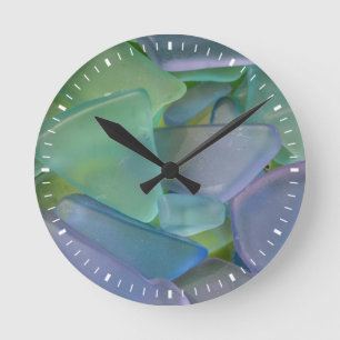 Horloge Ronde Tas de verre de plage bleu, Alaska