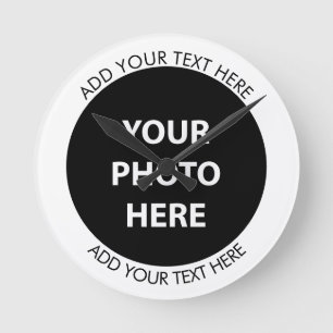 Horloge Ronde Télécharger une photo et ajouter du texte - Person