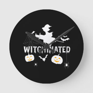 Horloge Ronde Témoin Halloween 2021Costume drôle sorcière