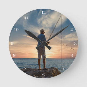 Horloge Ronde Temps de pêche