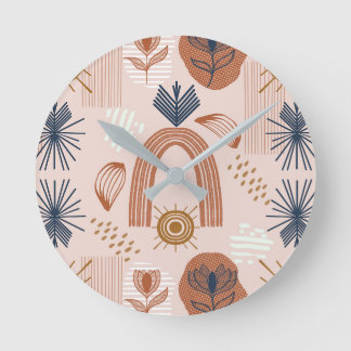 Horloge Ronde Terracotta Sunrise : Harmonie Bohème, Rose Pâle