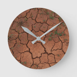 Horloge Ronde terrain sec et fissuré