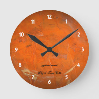 Horloge Ronde Terre cuite vitrée