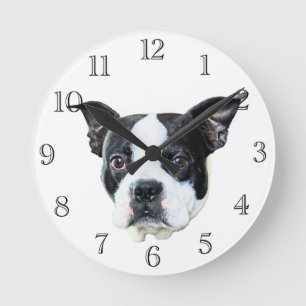 Horloge Ronde Terrier de Boston