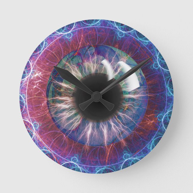 Horloge Ronde Tesla's Eye Wall Clocl (Recto)