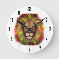 Tête de lion rasta rouge jaune vert dessin Jamaïqu