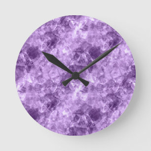 Horloge Ronde Texture crumplée violet foncé