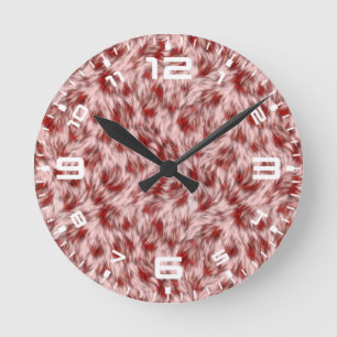 Horloge Ronde Texture de fourrure Brown Abstraite-24602
