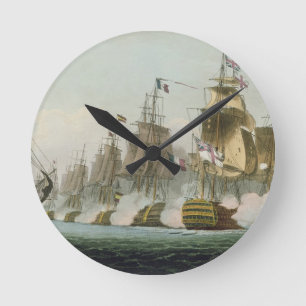 Horloge Ronde The Battle of Trafalgar, 21st October 1805, engrav