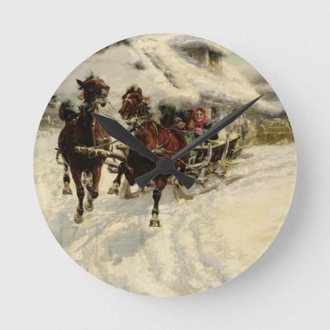 Horloge Ronde The Sleigh Ride, 1896 (Recto)