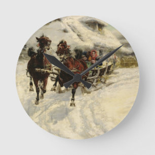 Horloge Ronde The Sleigh Ride, 1896