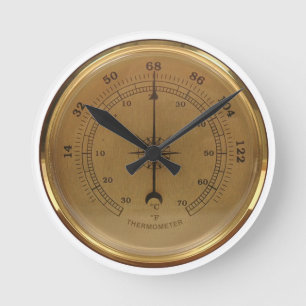 Horloge Ronde Thermomètre de Steampunk