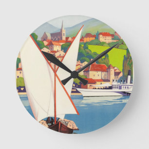 Horloge Ronde Thonon Les Bains Français Travel Europe