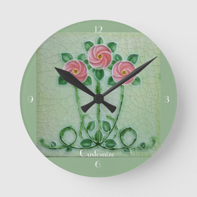 Horloge Ronde Three Pink Roses Thunder_cove (Recto)