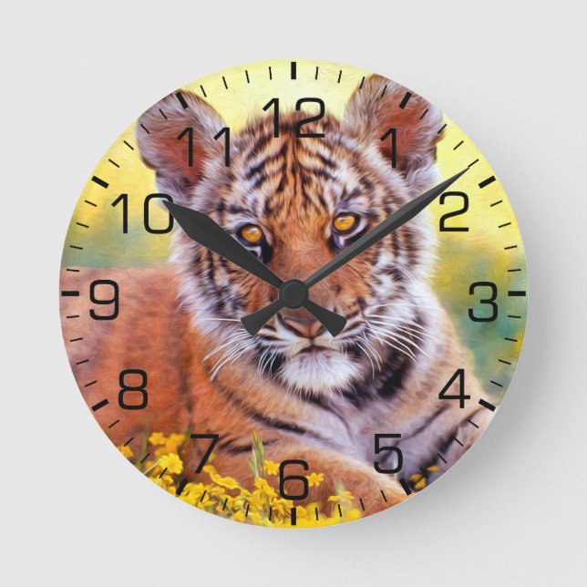 Horloge Ronde Tigre Baby Cub (Recto)