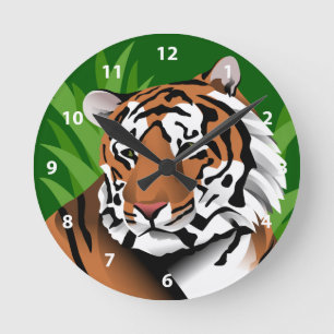 Horloge Ronde Tigre dans la jungle