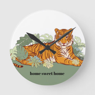 Horloge Ronde Tigre, jungle animale